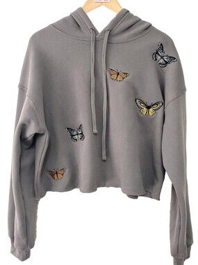 Brittany Allen butterfly Cropped hoodie